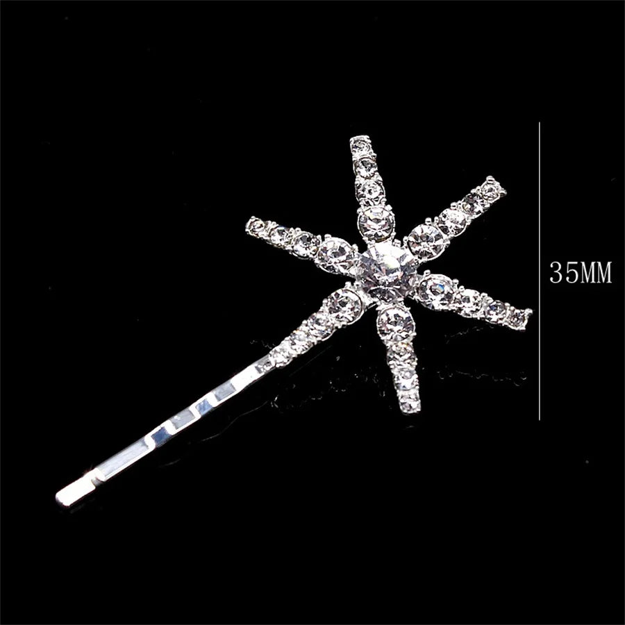 Vintage Moon Star Rhinestone Hairpin for Women Bridal Wedding Accessories