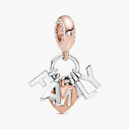 925 Sterling Silver Heart Family Tree Snowflake Animal Charms Beads for DIY Bracelet Women Jewelry Gift