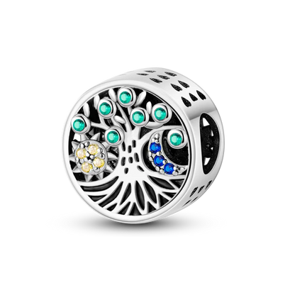 Silver Plated Eternal Symbol Charms with Luminous Star Beads and Love Dangle Safety Chain for DIY Jewelry