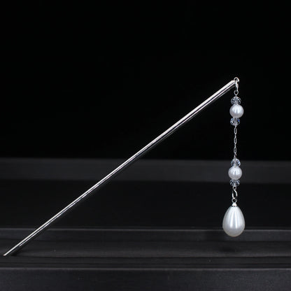 Fashion Metal Chinese Hair Stick with Butterfly Crystal Accent for Women in Silver and Gold - Elegant Hair Jewelry Accessory Gift