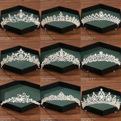 Silver Crown Tiara Hair Accessories for Brides - Top-Rated Crystal Rhinestone Diadem
