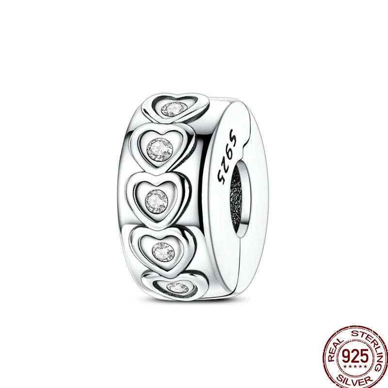 925 Sterling Silver Mom Heart Puzzle Charm Bead Luminous