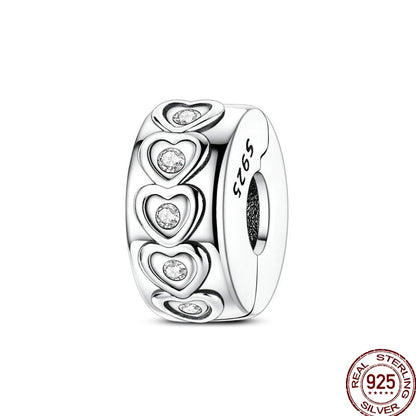 925 Sterling Silver Mom Heart Puzzle Charm Bead Luminous