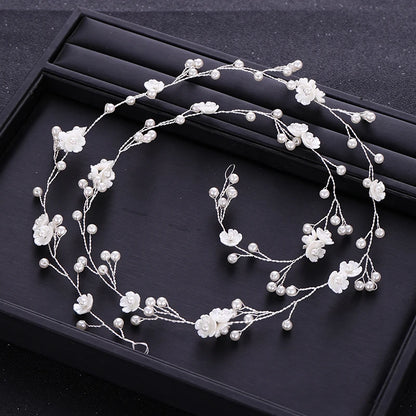 Elegant Pearl Flower Hair Vine for Bridal and Party Glam
