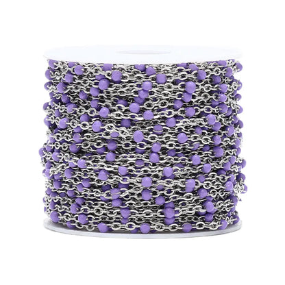 Colorful Enamel Stainless Steel Flat Cross Cable Chains for DIY Jewelry and Fancy Bracelets