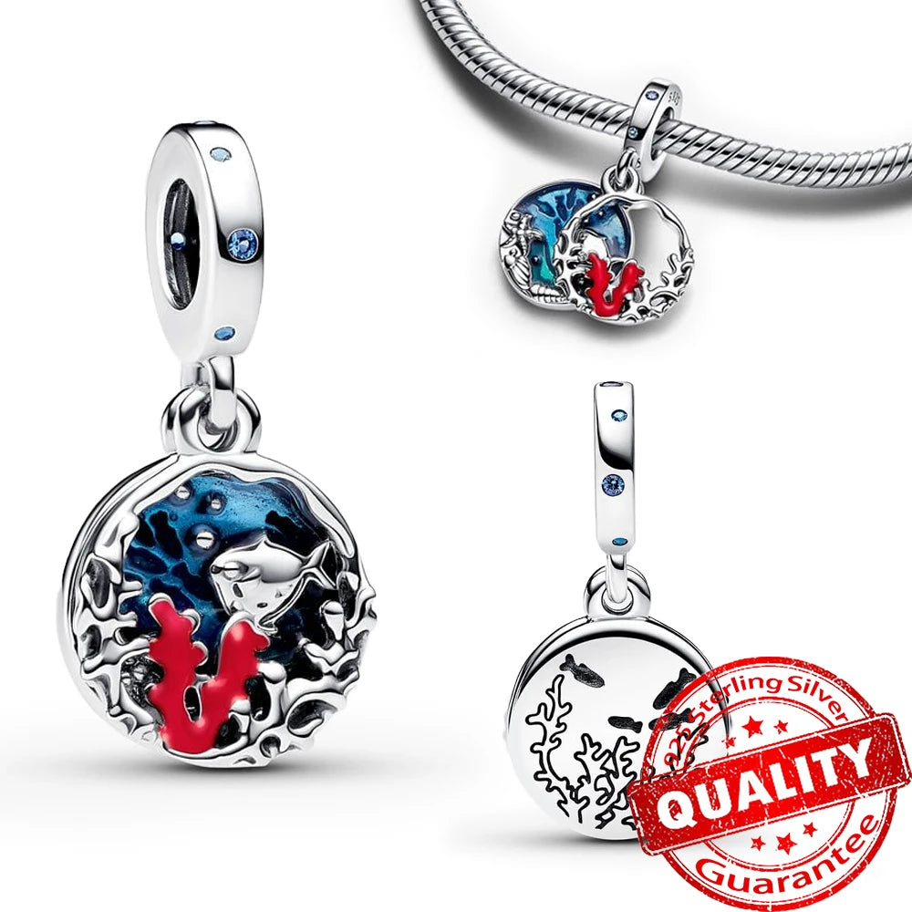 Sterling Silver Ocean-Themed Charm Pendant for Bracelets and Necklaces FCC414