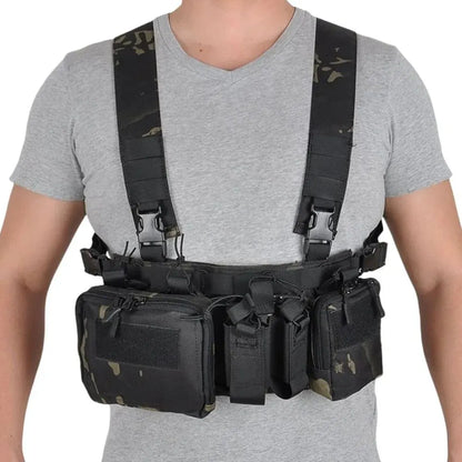 Tactical Vest CS Match Wargame Military Gear Pack Outdoor Nylon Chest Rig Fit for Airsoft Hunting