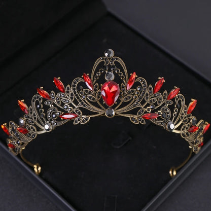 Elegant Gold Crystal Bridal Crown for Women - Trendy Wedding and Birthday Tiara