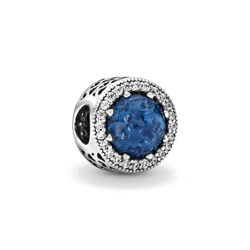 European Zircon Charm Beads 925 Silver Pendant Necklace for Women Gift P086-lan