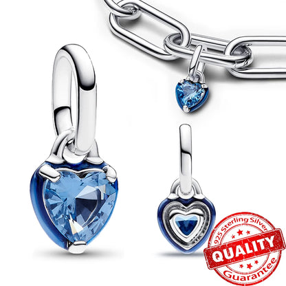 Elegant 925 Sterling Silver Pearl Heart Key Pendant for Bracelets and Necklaces FCC342-BU