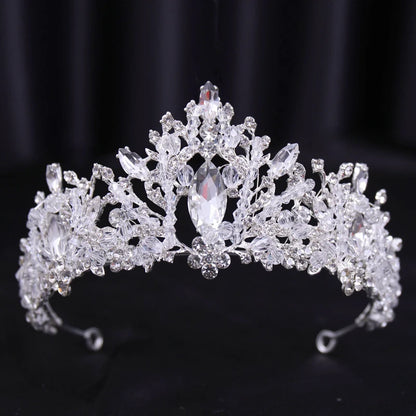 Bridal Bliss Silver Crystal Crown - Top-Rated Alloy Hair Accessory silver 13