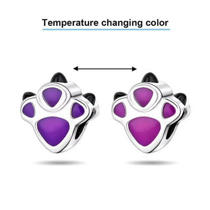 925 Sterling Silver Purple Star Animal Heart Flower Charms Beads for DIY Necklace and Bracelet Jewelry Gift