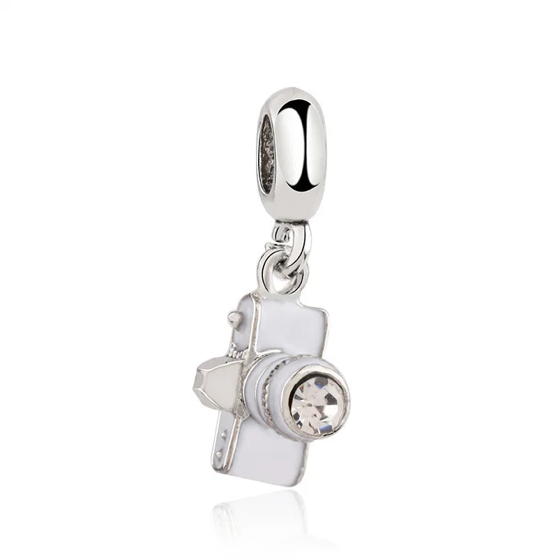 925 Silver Travel Globe Airplane Charm For Bracelet