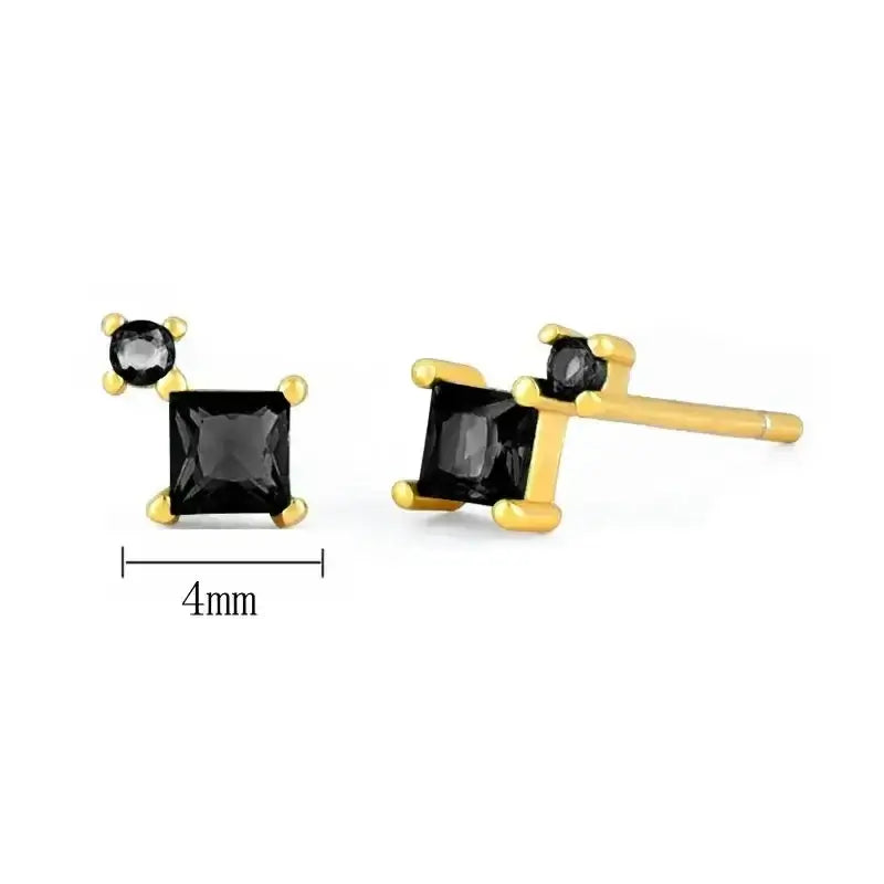 925 Sterling Silver Tiny Stud Earrings Colorful Crystal Luxury Jewelry LN1055-1-2