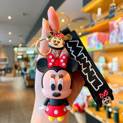 Kawaii Anime Disney Keychain Set Featuring Mickey Mouse, Minnie, Lilo & Stitch