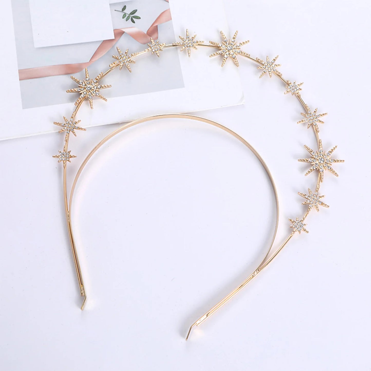 Wedding Crown Hair Jewelry - Double Layer Crystal Star Headpiece with Rhinestones Style 19