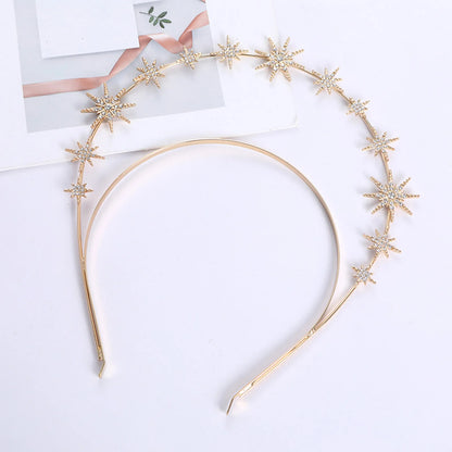 Wedding Crown Hair Jewelry - Double Layer Crystal Star Headpiece with Rhinestones Style 19