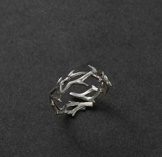 Vintage Style Couples' Rings with Branches and Thorns Design