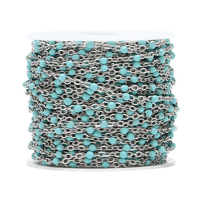 Colorful Enamel Stainless Steel Flat Cross Cable Chains for DIY Jewelry and Fancy Bracelets