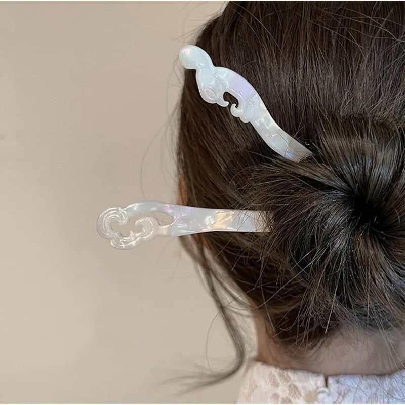 Vintage Chinese Acetate Resin Hair Stick for Women - Elegant Wedding Hairpin Jewelry Accessories