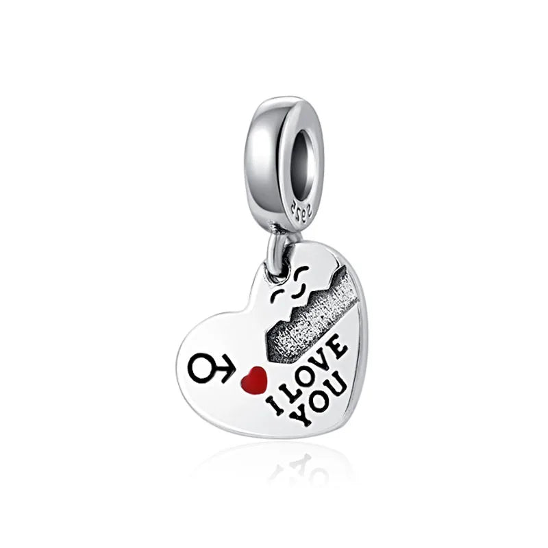 Elegant 925 Silver Cat Bear Ice Cream Pendant Bead for European Bracelet