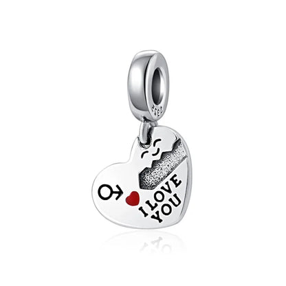 Elegant 925 Silver Cat Bear Ice Cream Pendant Bead for European Bracelet