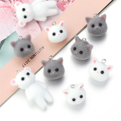 Charming Resin Cat Pendant Set for DIY Jewelry Creations