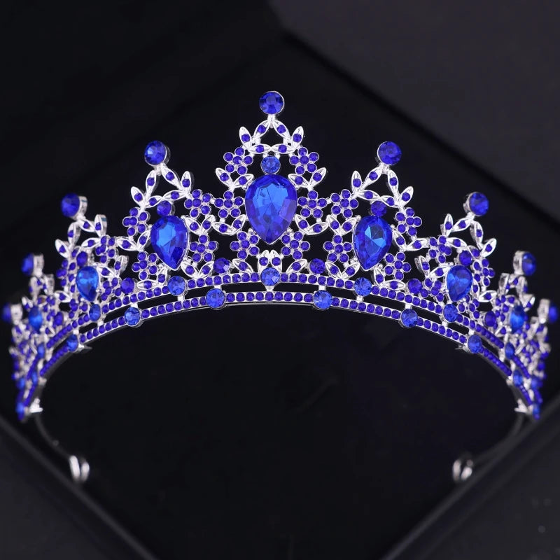 Elegant Crystal Bridal Tiara Crown for Weddings Silver Diadem Veil Headpiece Jewelry