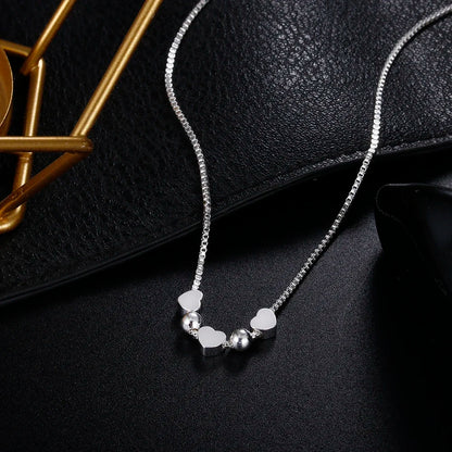 Elegant Heart Charm Silver Necklace for Women Fashion Pendant Jewelry Gift