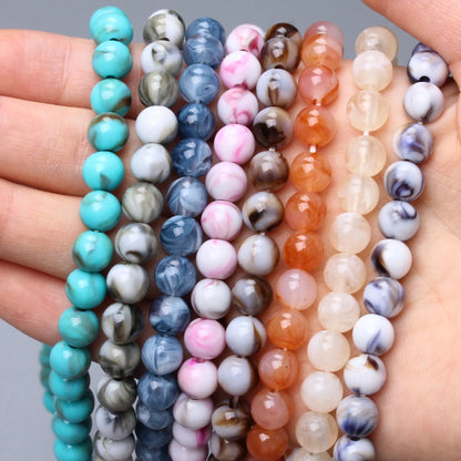 Fashion Round Resin Beads 8mm Imitation Jade for Jewelry Making 50 Pcs