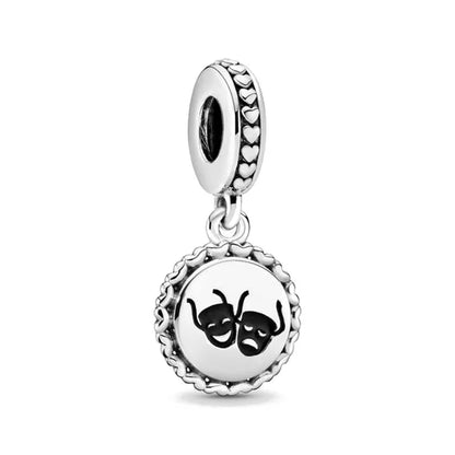New 925 Silver Pink Purple Bead Ice Cream Pendant for European Original Bracelet DIY Exquisite Jewelry