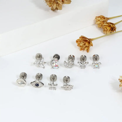 Drperfect 18G Stainless Steel Cartilage Earrings for Women Flat Back Stud Jewelry Set