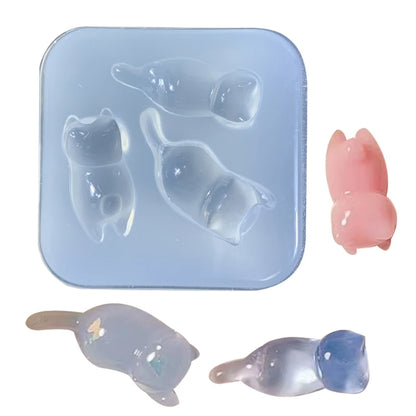 Delicate Cat and Goldfish Silicone Mold for DIY Wax and Soap Casting