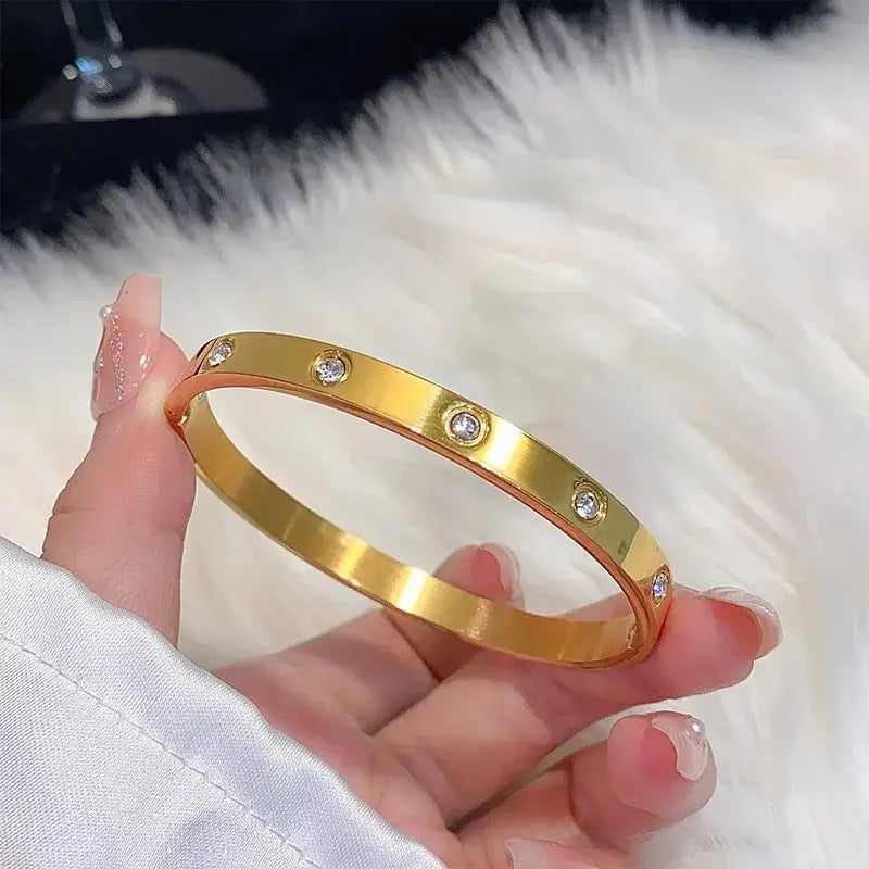 Titanium Steel Gold Silver Color Bangles for Women and Girls 5