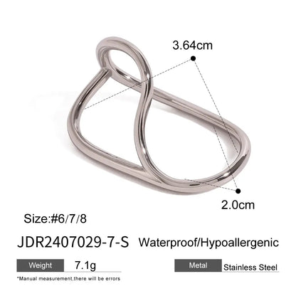 Youthway Minimalist Geometric Double Finger Ring Set 18K Gold Plated JDR2407029-S 7