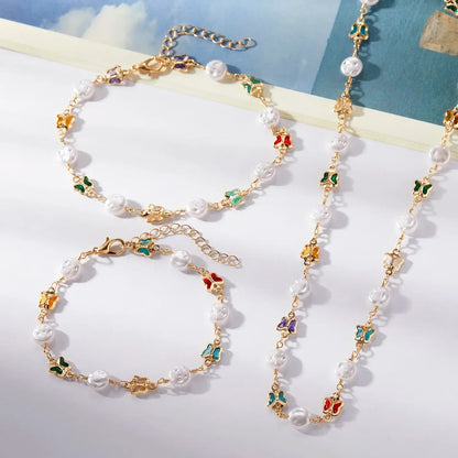 Vintage Red Blue Crystal Heart Bracelets for Women