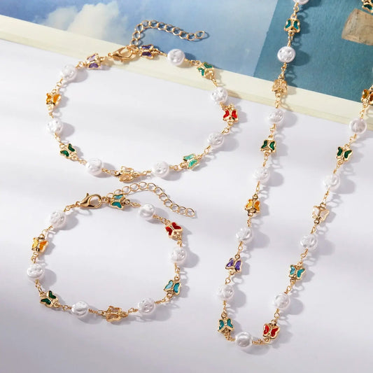 Vintage Red Blue Crystal Heart Bracelets for Women