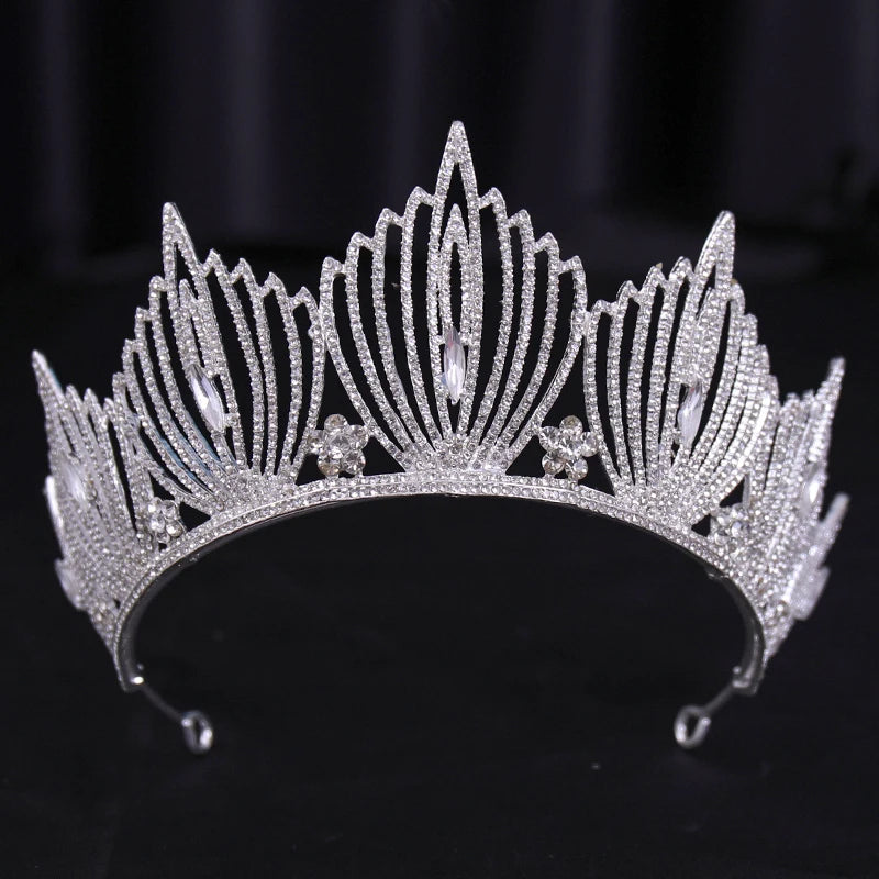 Bridal Bliss Silver Crystal Crown - Top-Rated Alloy Hair Accessory