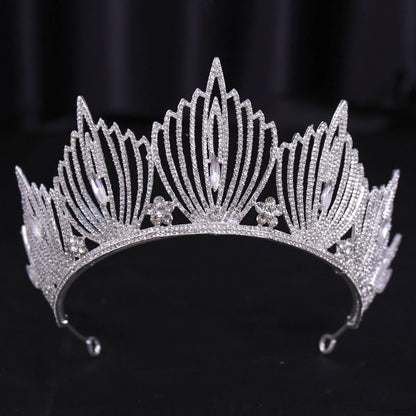 Bridal Bliss Silver Crystal Crown - Top-Rated Alloy Hair Accessory