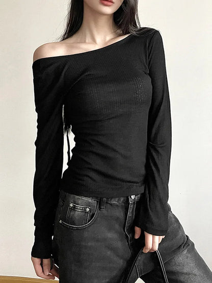 Women Autumn Slim Backless Lace Up Long Sleeve Crop Top