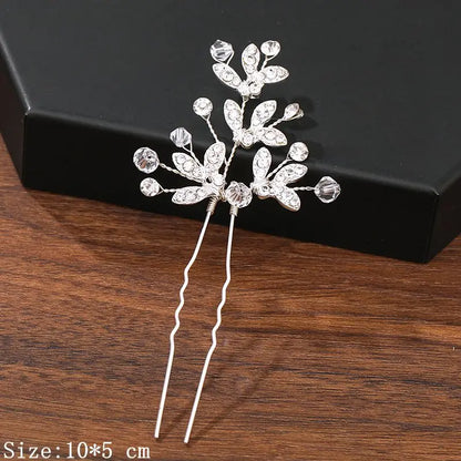 Elegant Pearl Rhinestone Flower Hair Pins for Women Wedding Accessories