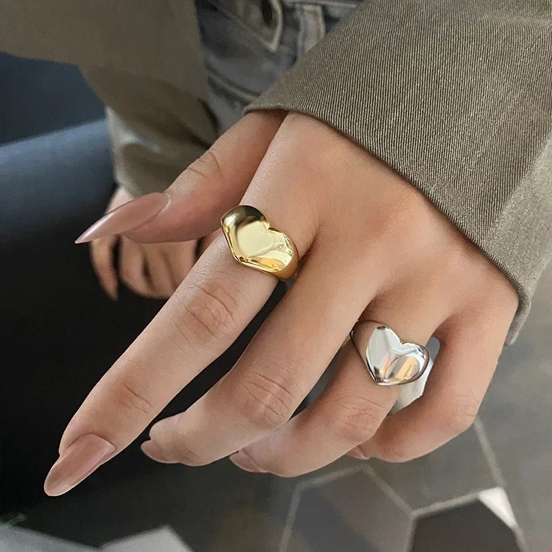 Simple Heart Ring for Men and Women - Trendy Metal Jewelry Gift