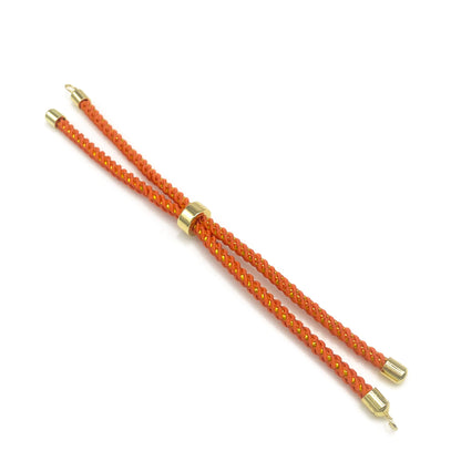 Adjustable Nylon Rope Bracelet Set with Brass Ends for DIY Jewelry Crafting