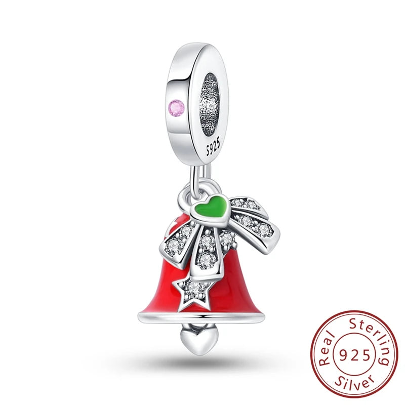 2025 Sterling Silver Christmas Charm Beads for Bracelets and Pendants SSC102