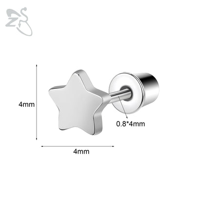 Charming Stainless Steel Flower Butterfly Stud Earrings for Children and Women