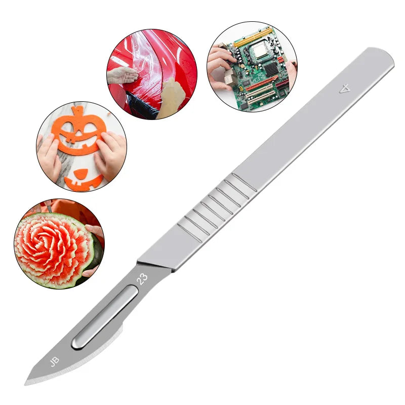 10pcs Carbon Steel Surgical Scalpel Blades + 1 Handle - Top-Rated DIY Cutting Tool for Precision PCB Repair & Animal Surgery