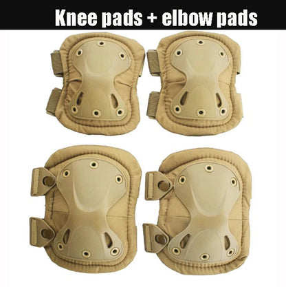 Unisex Camo Tactical KneePad Elbow Pads Safety Gear Kneecap Kahki