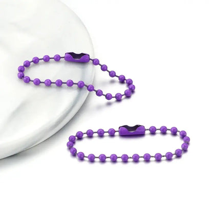 100Pcs Lot 10Cm Iron Colorful Ball Bead Chain for DIY Jewelry Making purple