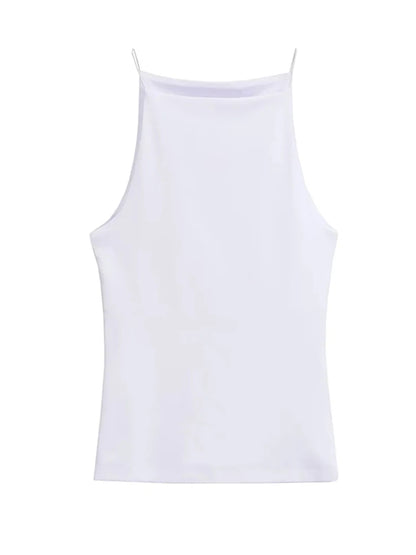 Womens Halter Tank Top Sleeveless Camis Solid Color Fashion