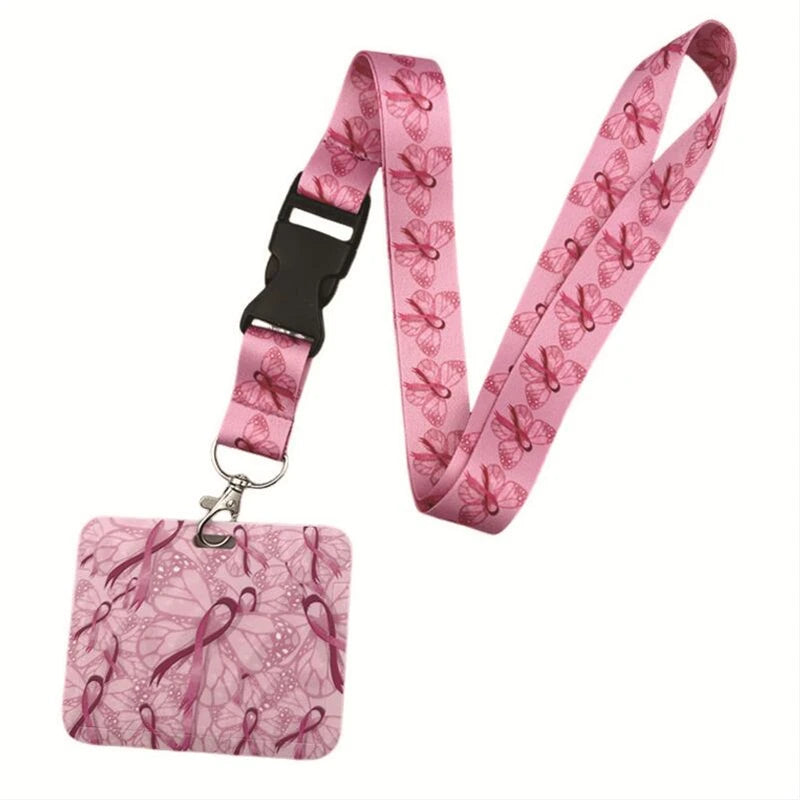 Trendy Anime Red Ribbon Lanyard for Women with Key Strap and ID Holder